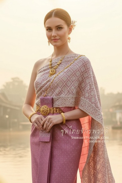 ชุดไทยจักรพรรดิ สีชมพูกลีบบัว (TCP 020)