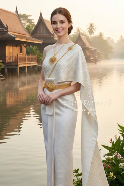 ชุดไทยจักรพรรดิ สีงาช้าง (TCP 019)