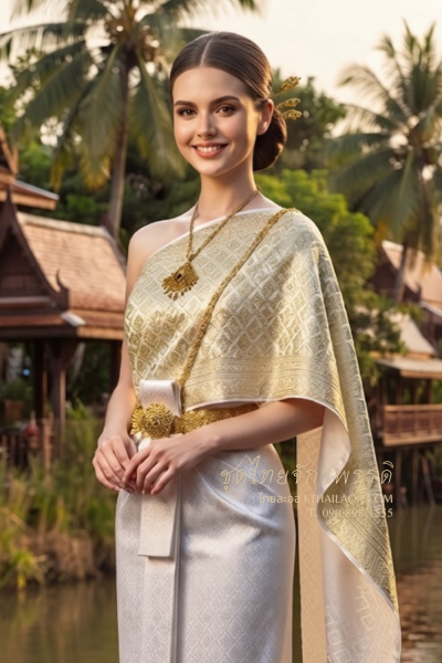 ชุดไทยจักรพรรดิ สีงาช้างทอง (TCP 029)