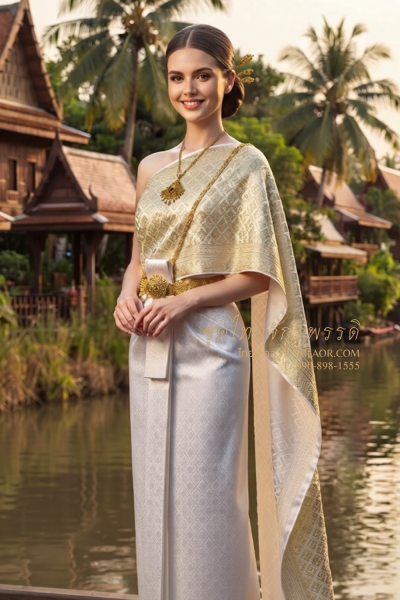 ชุดไทยจักรพรรดิ สีงาช้างทอง (TCP 029)