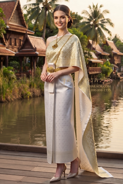 ชุดไทยจักรพรรดิ สีงาช้างทอง (TCP 029)