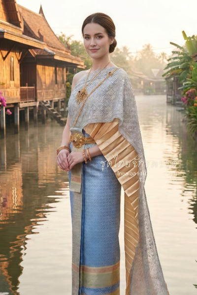 ชุดไทยจักรพรรดิ สีฟ้า (TCP 018)