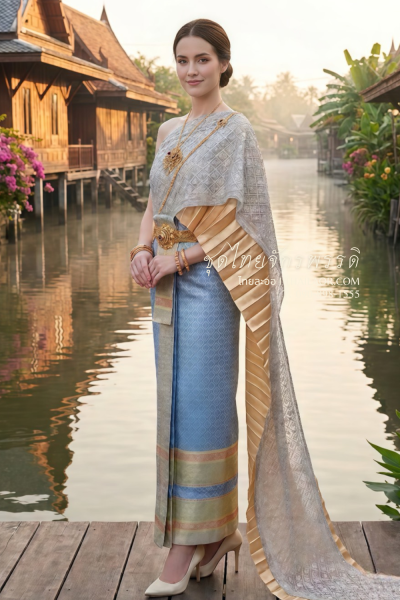 ชุดไทยจักรพรรดิ สีฟ้า (TCP 018)