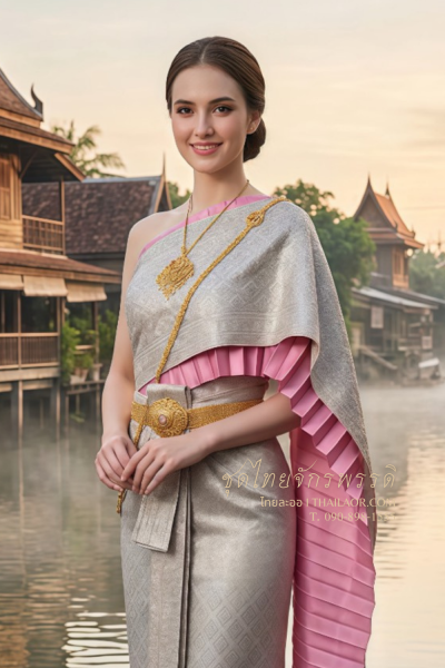 ชุดไทยจักรพรรดิ สีเทากลีบบัว (TCP 028)