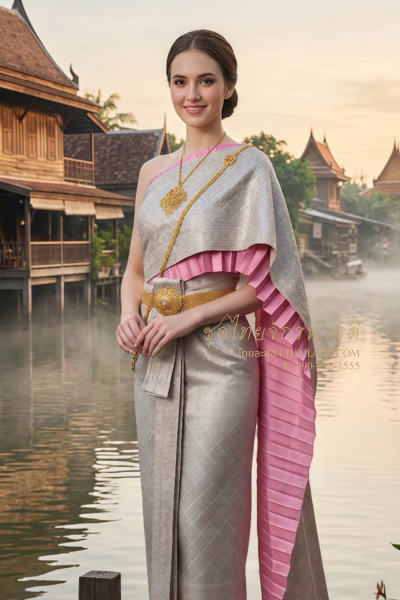 ชุดไทยจักรพรรดิ สีเทากลีบบัว (TCP 028)