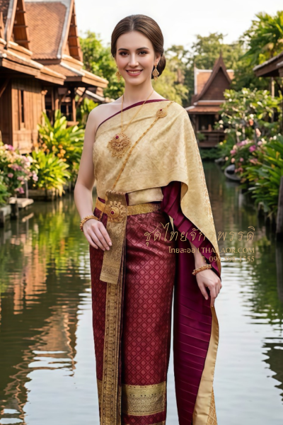 ชุดไทยจักรพรรดิ สีแดงทอง (TCP 021)
