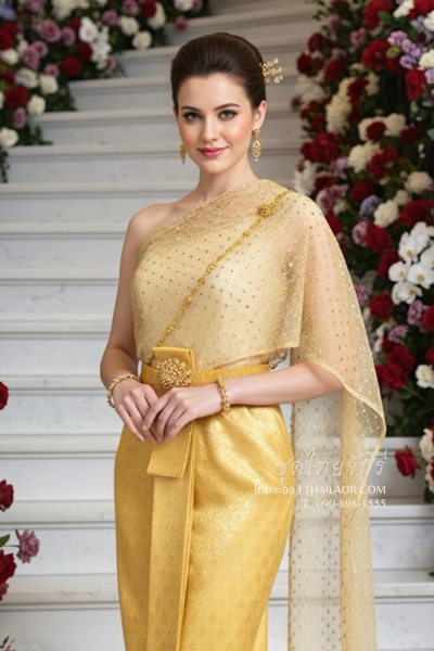 ชุดไทยจักรี สีทอง (TCK 075)