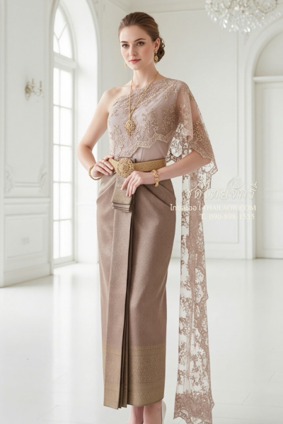 ชุดไทยจักรี สีกลีบบัว (TCK 057)