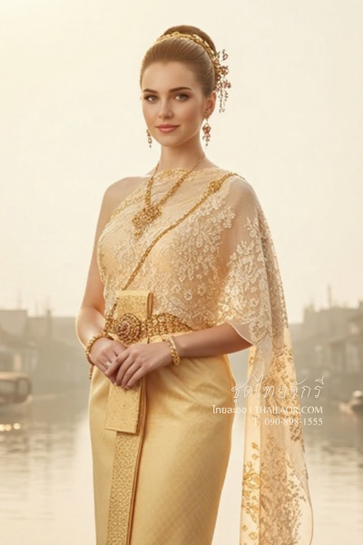 ชุดไทยจักรี สีพีช (TCK 027)