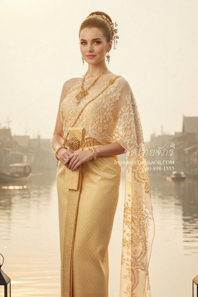 ชุดไทยจักรี สีพีช (TCK 027)