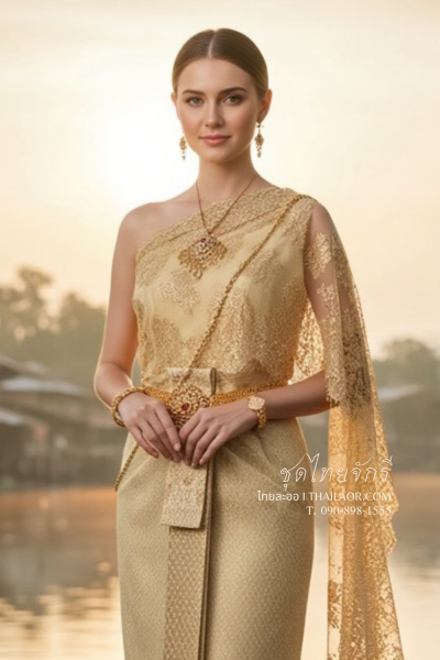 ชุดไทยจักรี สีทอง (TCK 034)