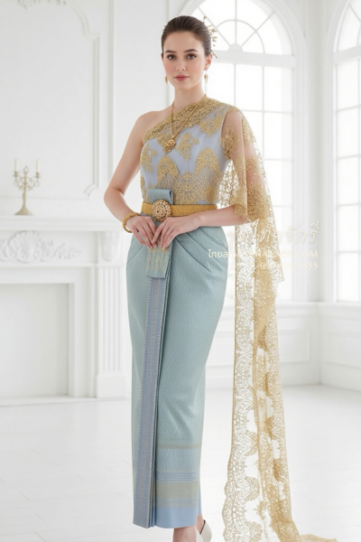 ชุดไทยจักรี สีฟ้า (TCK 054)