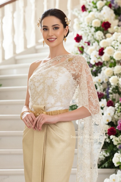ชุดไทยจักรี สีงาช้างทอง (TCK 022)