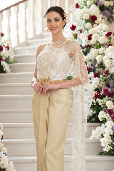 ชุดไทยจักรี สีงาช้างทอง (TCK 022)