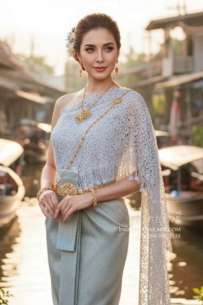 ชุดไทยจักรี สีฟ้าอ่อน (TCK 004)