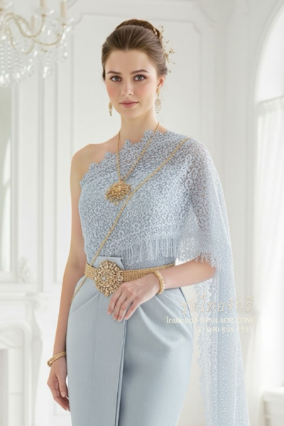 ชุดไทยจักรี สีฟ้าอ่อน (TCK 059)