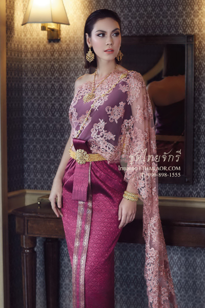 ชุดไทยจักรี สีม่วงมังคุด (TCK 004)