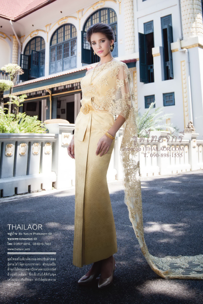 ชุดไทยจักรี สีเหลืองทอง (TCK 007)