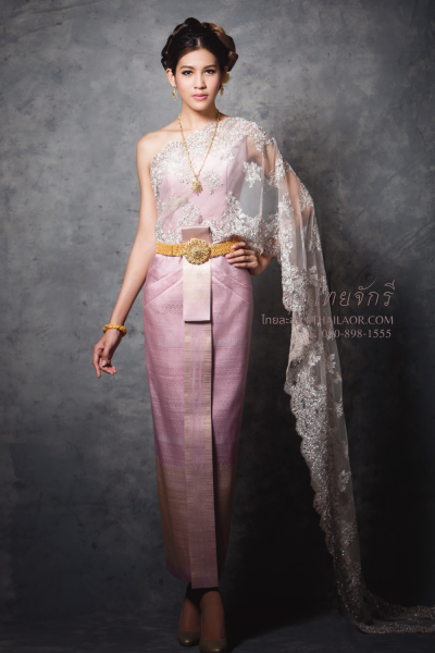 ชุดไทยจักรี สีกลีบบัว (TCK 008)