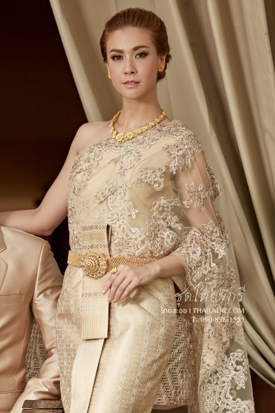 ชุดไทยจักรี สีน้ำตาลทอง (TCK 005)