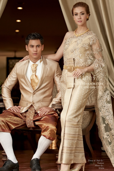 ชุดไทยจักรี สีน้ำตาลทอง (TCK 005)