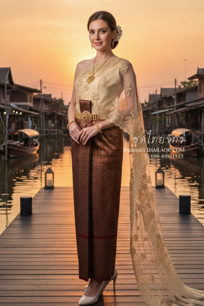 ชุดไทยจักรี สีทองแดง (TCK 023)