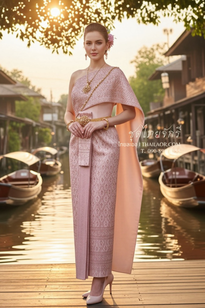 ชุดไทยจักรี สีโอล์ดโรส (TCK 016)