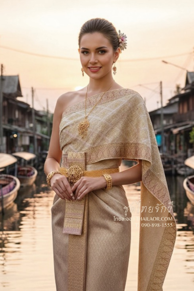 ชุดไทยจักรี สีชมพูกลีบบัว (TCK 021)
