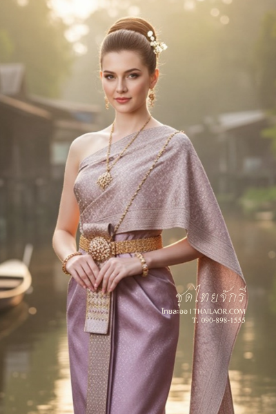 ชุดไทยจักรี สีม่วงกลีบบัว (TCK 022)