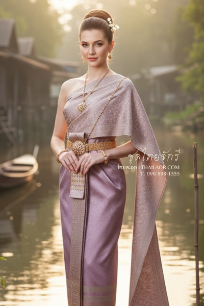 ชุดไทยจักรี สีม่วงกลีบบัว (TCK 022)