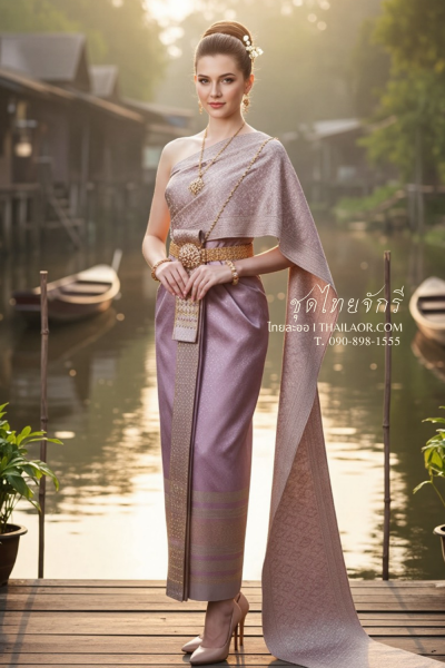 ชุดไทยจักรี สีม่วงกลีบบัว (TCK 022)