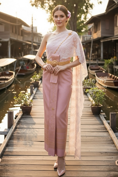 ชุดไทยจักรี สีชมพูอ่อน (TCK 030)