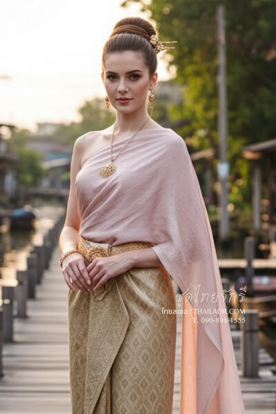 ชุดไทยจักรี สีกลีบบัว (TCK 010)