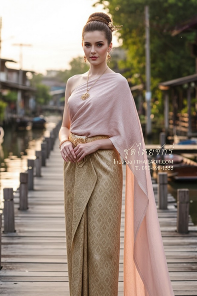 ชุดไทยจักรี สีกลีบบัว (TCK 010)