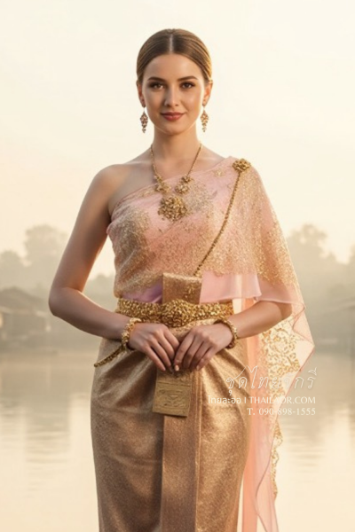 ชุดไทยจักรี สีกลีบบัว (TCK 017)