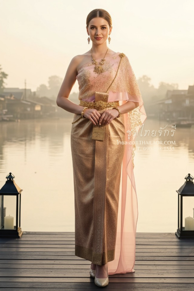 ชุดไทยจักรี สีกลีบบัว (TCK 017)