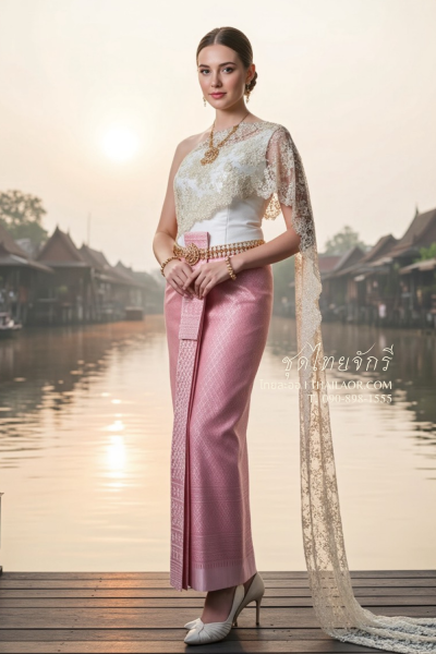 ชุดไทยจักรี สีงาช้างชมพู (TCK 020)