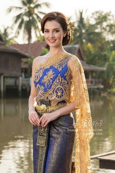 ชุดไทยจักรี สีน้ำเงิน (TCK 049)