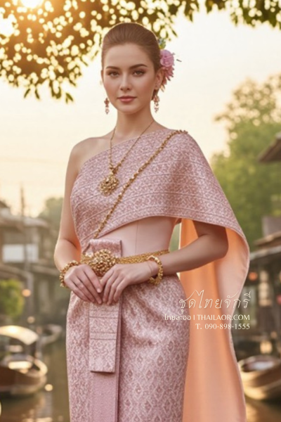 ชุดไทยจักรี สีโอล์ดโรส (TCK 016)