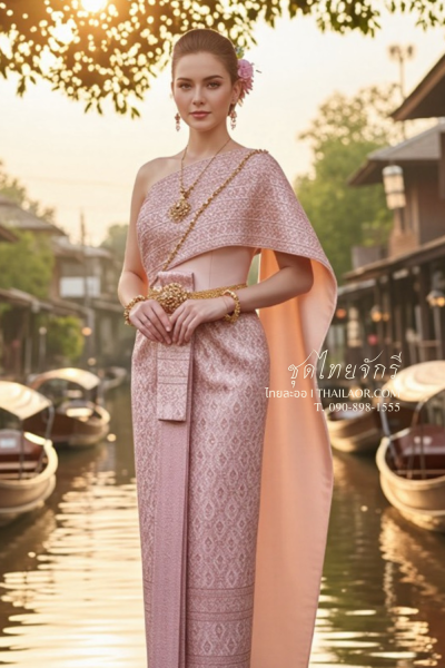 ชุดไทยจักรี สีโอล์ดโรส (TCK 016)
