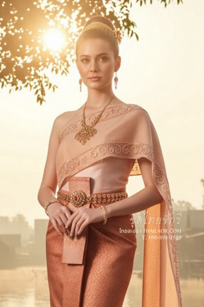 ชุดไทยจักรี สีโอล์ดโรส (TCK 003)