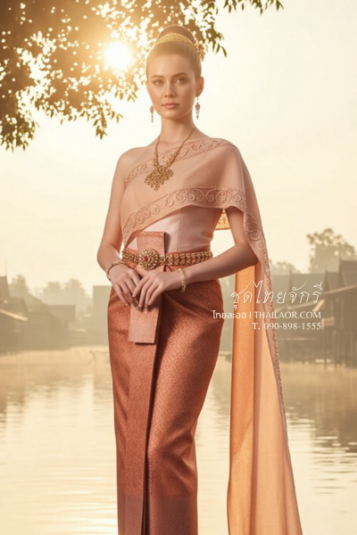 ชุดไทยจักรี สีโอล์ดโรส (TCK 003)