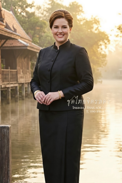 ชุดไทยจิตรลดา สีดำ (TC 020)