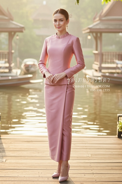 ชุดไทยจิตรลดา สีชมพูกุหลาบ (TC 004)