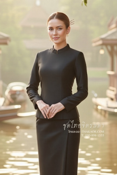 ชุดไทยจิตรลดา สีดำ (TC 018)
