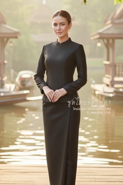 ชุดไทยจิตรลดา สีดำ (TC 018)