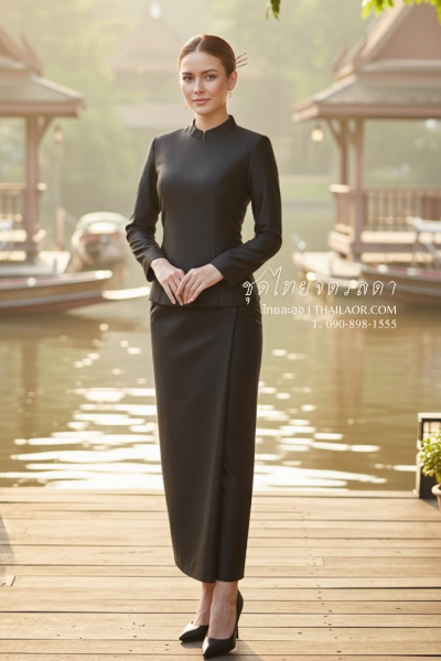 ชุดไทยจิตรลดา สีดำ (TC 018)