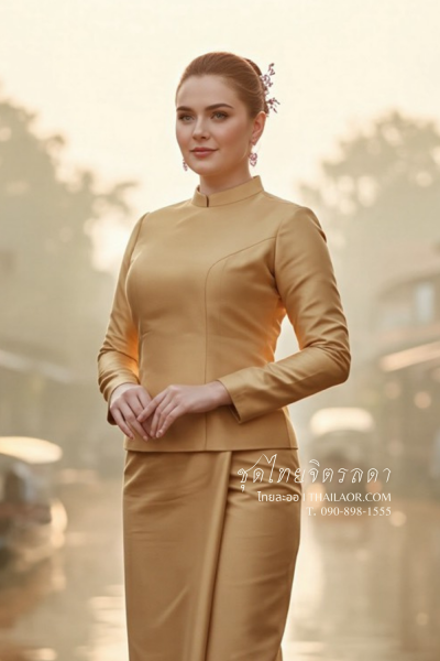ชุดไทยจิตรลดา สีทองเข้ม (TC 023)