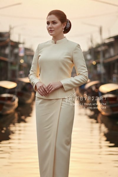 ชุดไทยจิตรลดา สีทอง (TC 017)