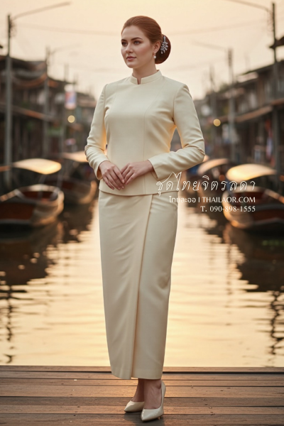 ชุดไทยจิตรลดา สีทอง (TC 017)